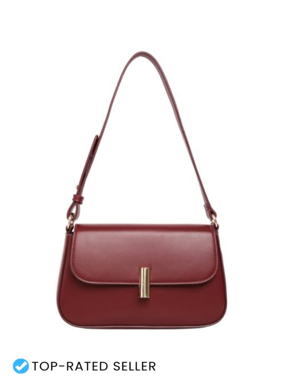Vegan Leather Y2K Hobo Shoulder Bag with Flap Lock